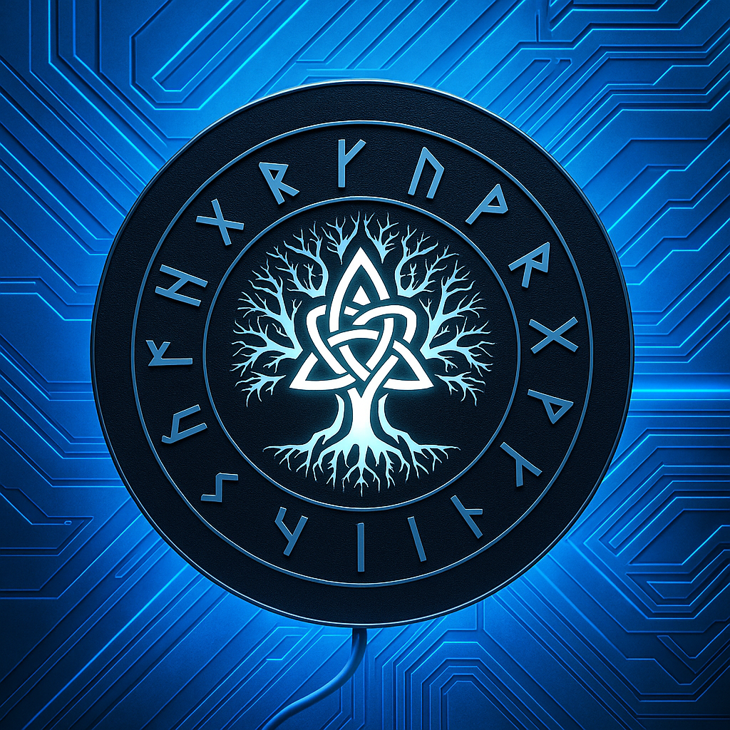 Lampe mit Lebensbaum und dem 18er Futark - individuell angepasst durch 3D DRUCKER SCHMIEDE